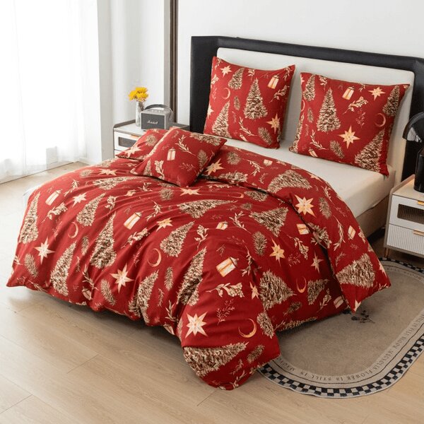 Lenjerie de pat din microfibra GOLD CHRISTMAS rosu Dimensiune lenjerie de pat: 70 x 90 cm | 140 x 200 cm