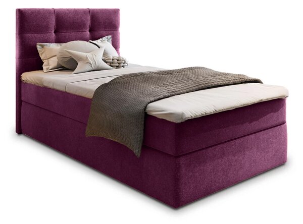 Pat tapițat boxspring GLORIEN 80x200 cm purpuriu Saltea: Saltea cu arcuri Bonell