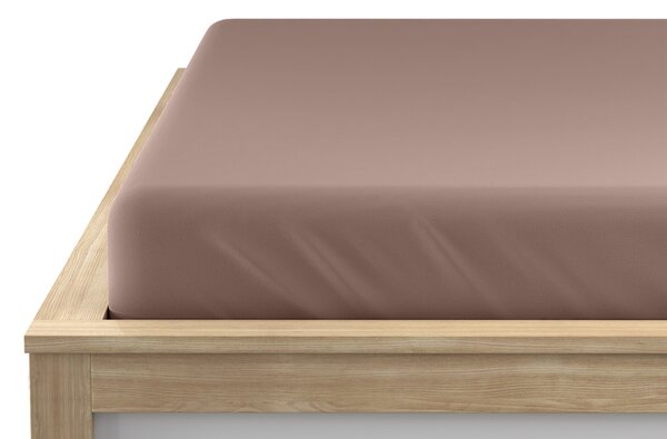 Cearsaf jersey EXCLUSIVE maro deschis 180x200 cm, 100% bumbac