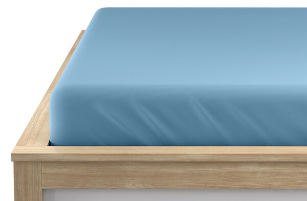 Cearsaf Jersey EXCLUSIVE cu elastic 90x200 cm albastru deschis