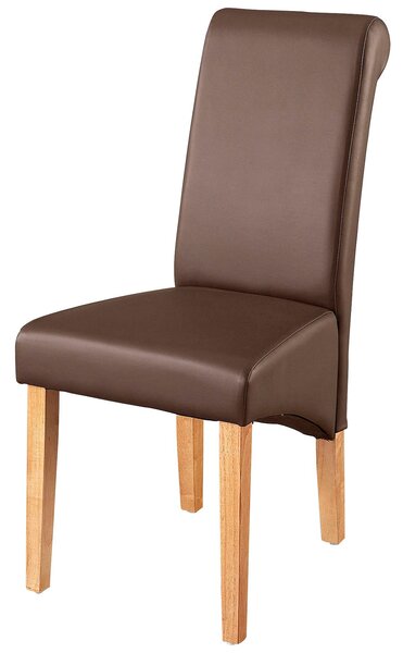 Set 4 scaune Rito maro piele ecologica 47,5/68,5/101 cm