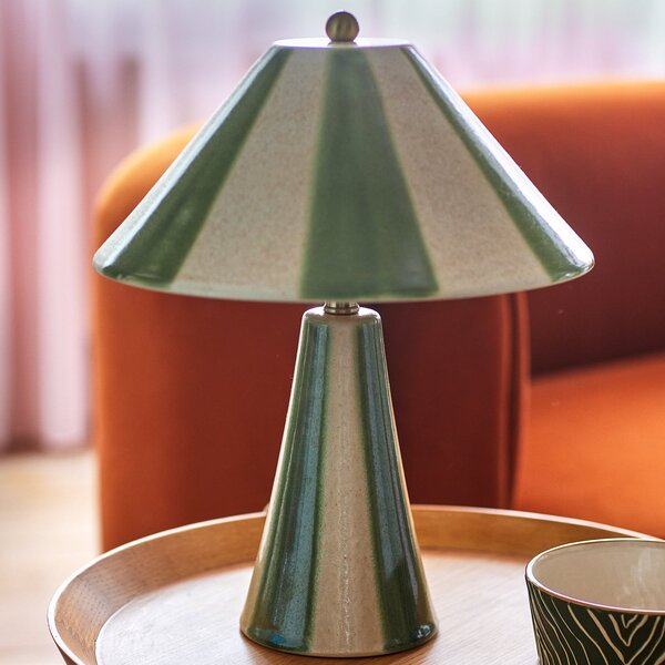 Lampă de masă Bloomingville, Olive, Verde, dormitor, Ceramică, Scandinavă