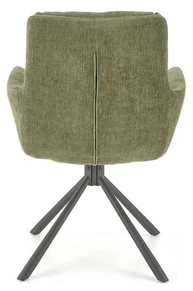 Scaun rotativ K495, verde/negru, stofa clasica/metal, 60x65x87 cm