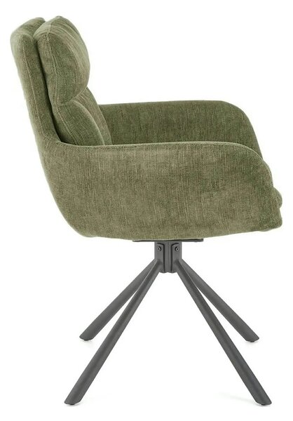 Scaun rotativ K495, verde/negru, stofa clasica/metal, 60x65x87 cm