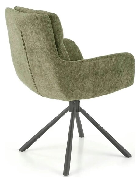 Scaun rotativ K495, verde/negru, stofa clasica/metal, 60x65x87 cm