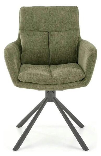 Scaun rotativ K495, verde/negru, stofa clasica/metal, 60x65x87 cm
