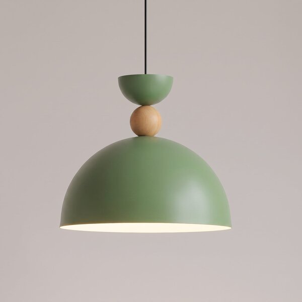 Opviq Lampă suspendată Kure, verde, Ø 30 cm, metal, E27, reglabil, Verde, Camera de zi / sufragerie, Metal