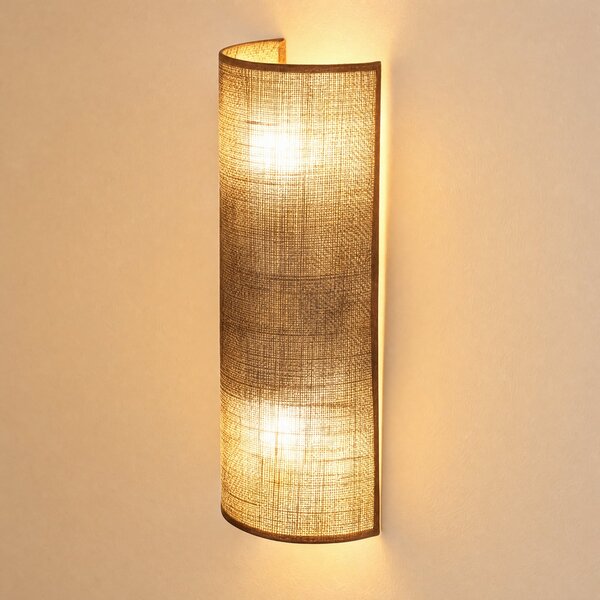Duolla Aplică de perete Nature, iută, înălțime 40 cm, material textil, lumină, Maro / Rugină, Hol, Țesătură / Textil