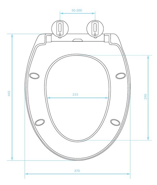 Kuchinox Standard, capac WC din polipropilenă 447x370 mm, închidere silențioasă, alb, LAV-ADA_611E