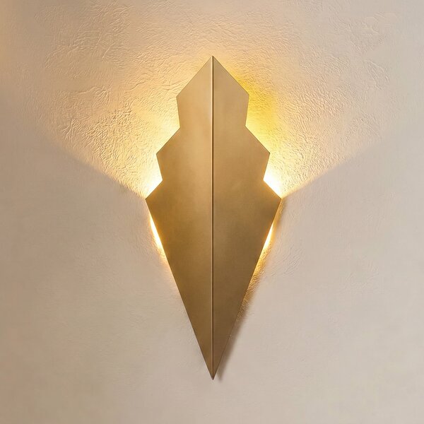 Opviq Aplică de perete ARROW, culoare aurie, înălțime 40 cm, metal, G9, reglabil, Auriu / Alamă, Camera de zi / sufragerie, Metal