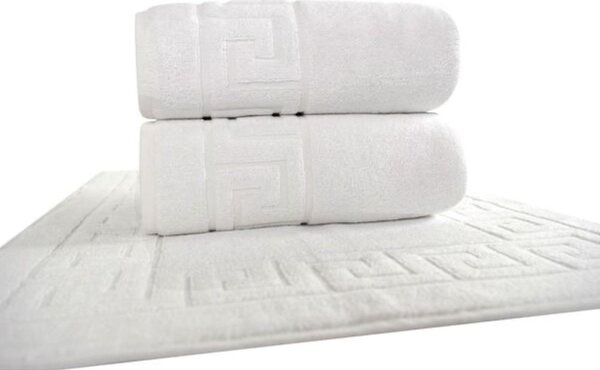 Prosop Cotton Deluxe Home & Hotel – Greek Border, Bumbac 100%, 70×130 cm, 500g/mp