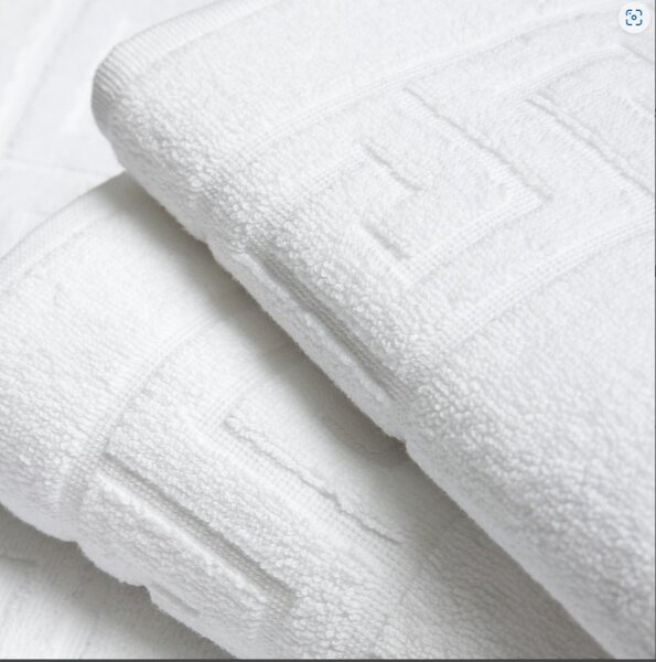 Set 3 prosoape hoteliere Greek Border, colectia Cotton Deluxe Hotel, 70x130 cm, 50x90 cm, 30x50 cm, 100% bumbac