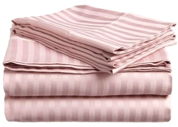 Lenjerie de pat 1 persoana, Colectia Firenze, Bumbac 100%, Damasc dungi subtiri, cearsaf de pat 160x240 cm; husa pilota 150x200 cm; 1 fata de perna 50