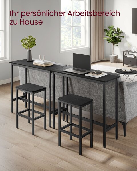 Set masa de bar si 2 scaune de bar Vasagle Negru 1000x400x885 cm