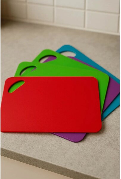 Set 4 tocătoare 8681272043470, multicolor, plastic