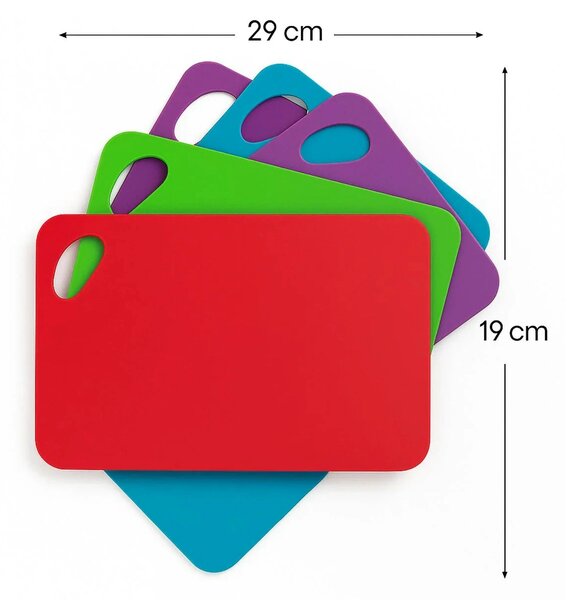 Set 4 tocătoare 8681272043470, multicolor, plastic
