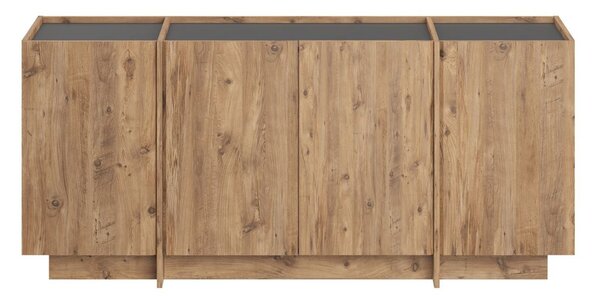 Comodă DORMA, pin/gri antracit, PAL melaminat, 180x45x80 cm