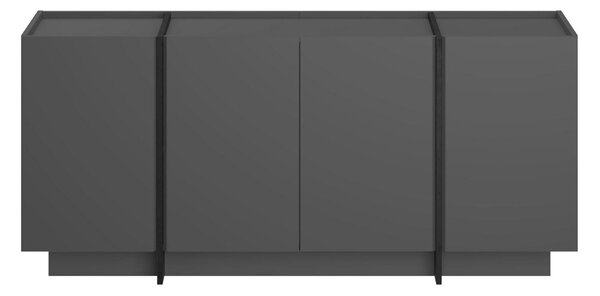 Comodă DORMA, gri antracit/negru, PAL melaminat, 180x45x80 cm