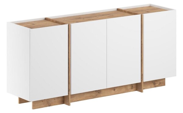 Comodă DORMA, alb/pin, PAL melaminat, 180x45x80 cm