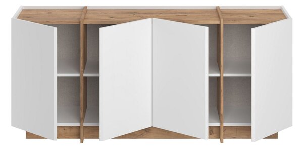 Comodă DORMA, alb/pin, PAL melaminat, 180x45x80 cm
