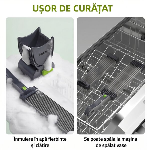 Feliator manual pentru carne crudă, cu bază cu ventuză și teacă