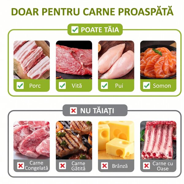 Feliator manual pentru carne crudă, cu bază cu ventuză și teacă