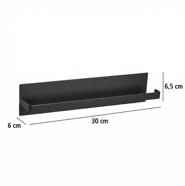 Suport magnetic pentru rola de hârtie de bucătărie, negru, 30 cm