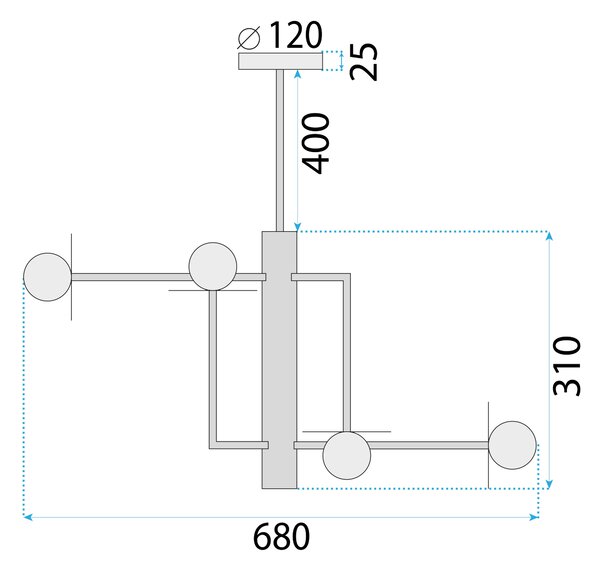 Lampa APP1668-6CP Black