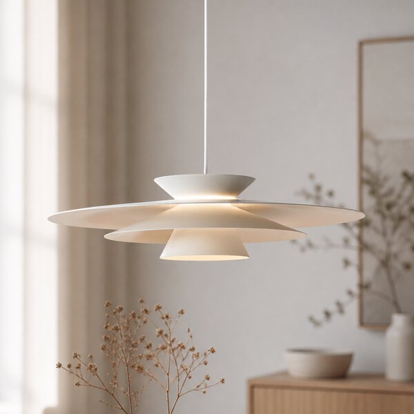 Lampă suspendată de design albă incluzând LED cu dimmer în 3 trepte - Pauline