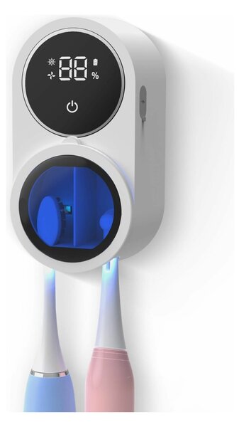 Sterilizator UV pentru 2 periuțe de dinți, cu montare pe perete și afișaj digital