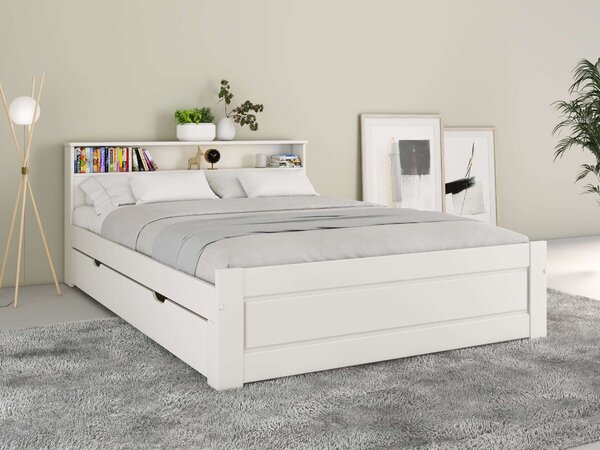 Pat cu somiera Flavion, lemn masiv 180/200 cm