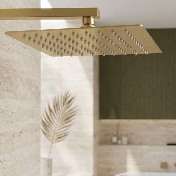 Pălărie de duș pătrată REA JS-P015BG 25cm Brush Gold