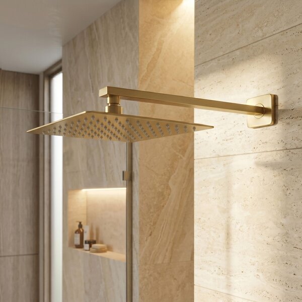 Braț de duș pătrat REA JS-9022BG 40cm Brush Gold