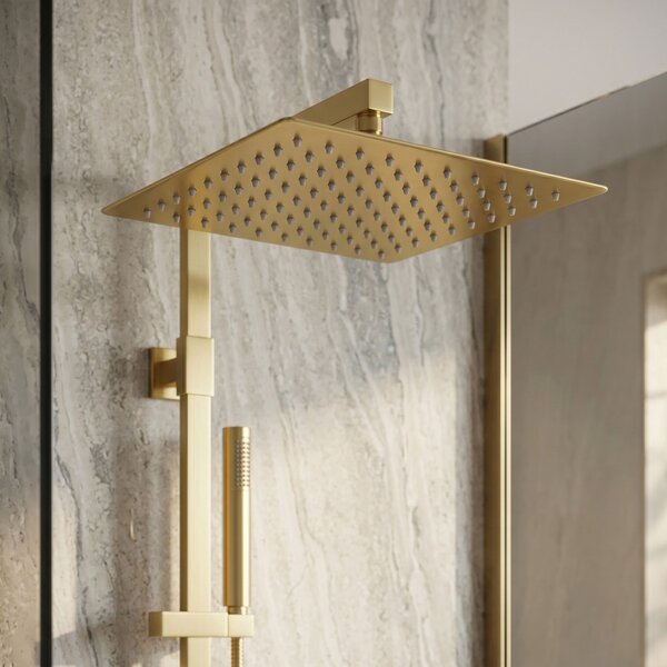 Pălărie de duș pătrată REA JS-P015BG 30cm Brush Gold