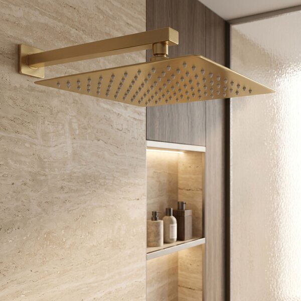 Pălărie de duș pătrată REA JS-P015BG 30cm Brush Gold