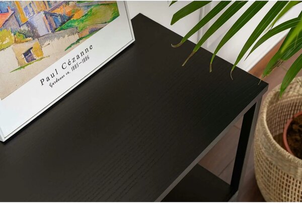 Comodă SOLACE, negru, PAL melaminat/metal, 120x35x77 cm
