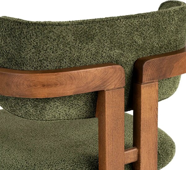 Scaun TOSCANA, verde/nuc, stofă/fag, 54x54x76 cm