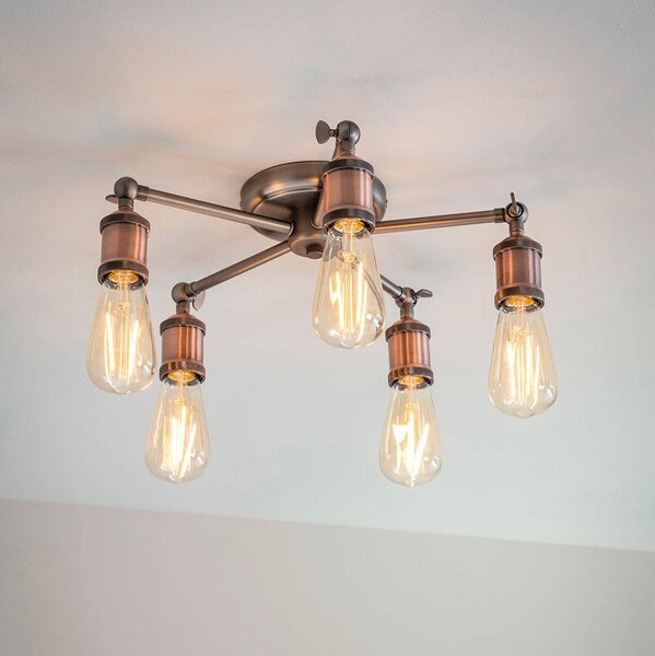 Endon 76336 - Corp de iluminat cu spoturi HAL 5xE27/40W/230V crom mat/cupru