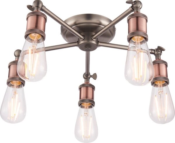 Endon 76336 - Corp de iluminat cu spoturi HAL 5xE27/40W/230V crom mat/cupru