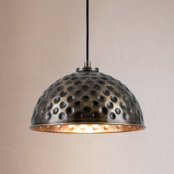 Opviq Lampă suspendată ECHO, alamă antică, Ø 26 cm, metal, E27, reglabil, Bronz / Alamă Veche, Camera de zi / sufragerie, Metal