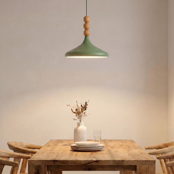 Opviq Lampă suspendată Eysan, verde, Ø 35 cm, metal, E27, reglabil, Verde, Camera de zi / sufragerie, Metal, Scandinavă