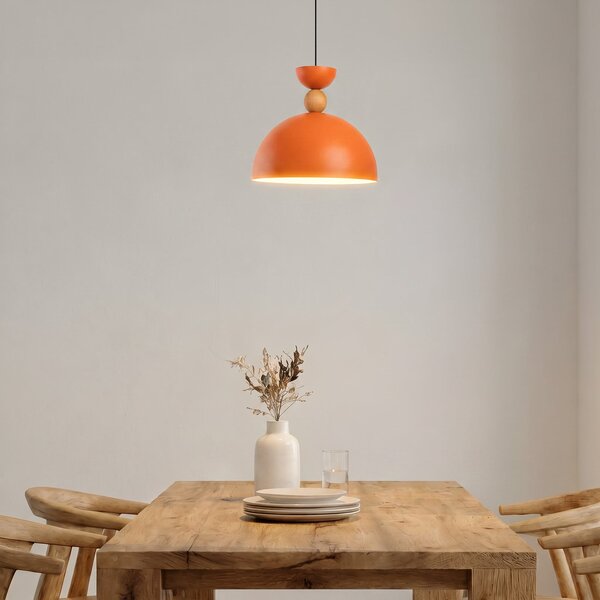 Opviq Lampă suspendată Kure, portocaliu, Ø 30 cm, metal, E27, reglabil, Portocaliu, Camera de zi / sufragerie, Metal