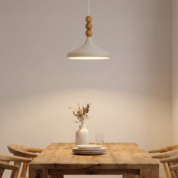 Opviq Lampă suspendată Eysan, bej, Ø 35 cm, metal, E27, reglabil, Bej, Camera de zi / sufragerie, Metal, Scandinavă
