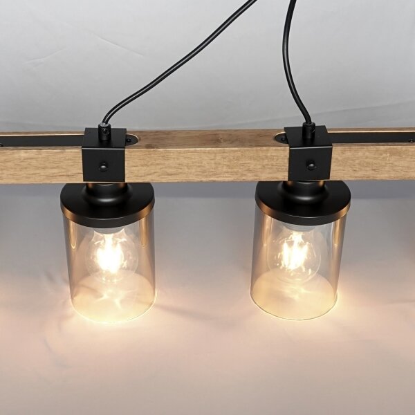 Brilagi - Lustră suspendată pe cablu VISTA 4xE27/60W/230V stejar