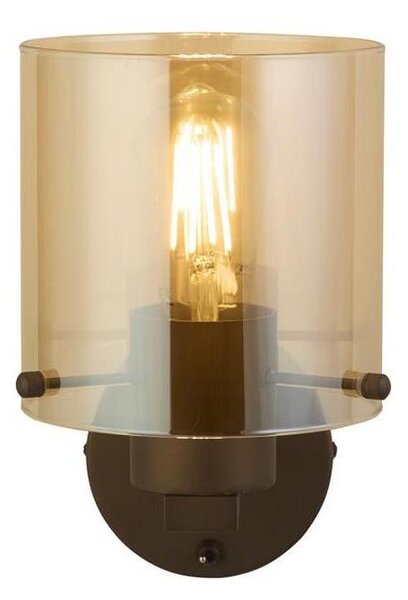 Searchlight SWEDEN 88912-1MO - Aplică de perete 1xE27/60W/230V maro/fumuriu