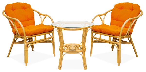 Set mobilier Aga Ratan SITA Maro deschis/Portocaliu