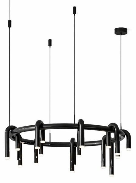 Corp de iluminat Led suspendat Tube Black 80x80x28cm