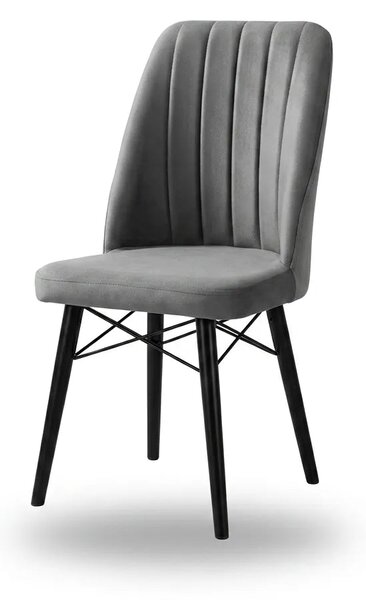 Verona Set Masa Extensibila (Negru Marmura) 80x 135 (80 x 178) Si Scaun 6 Buc, Aur Detalii, Horeca, Bucatarie, Living