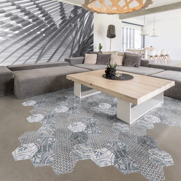 Set 10 autocolante impermeabile și anti-alunecare pentru podea Ambiance Quento, 40 x 90 cm