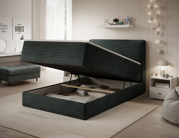 Pat boxspringbett Alamito verde inchis 120/200 cm